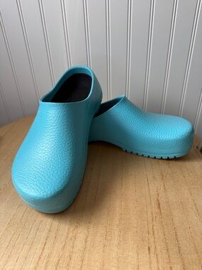 Birkenstock Aqua Blue Slip-On Clogs 10 42